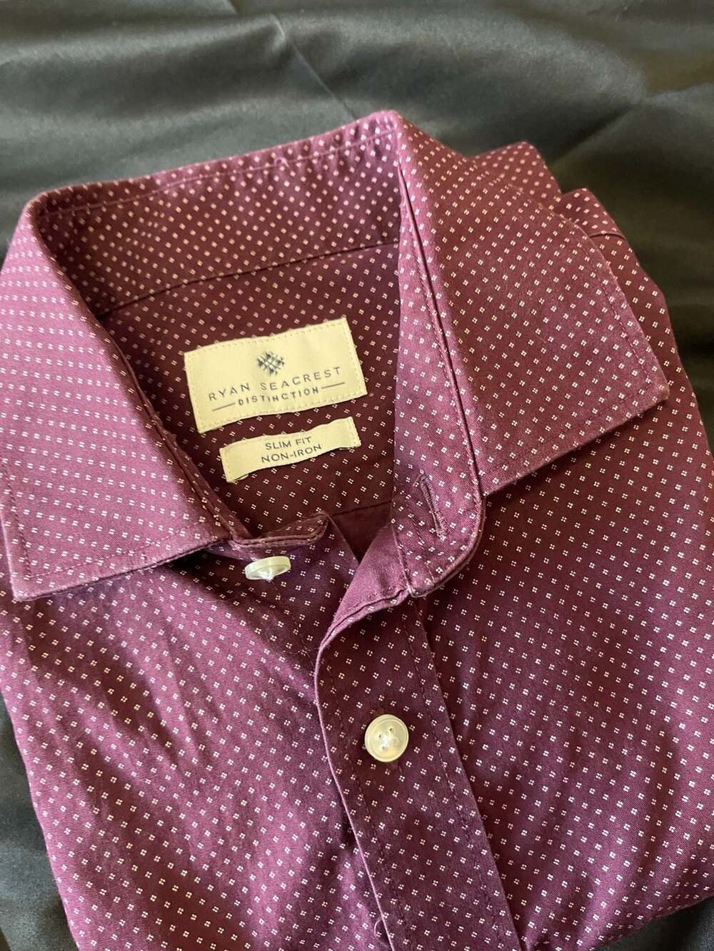 Small - Ryan Seacrest Distinction Men's Slim Fit Non-Iron Button Down Shirt